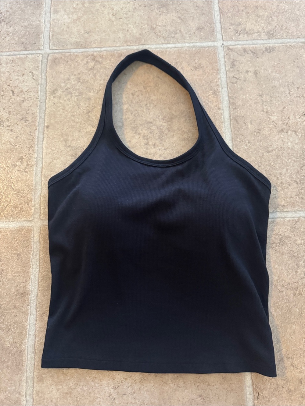 Uniqlo AIRism Halter with Built in Bra, Black, S